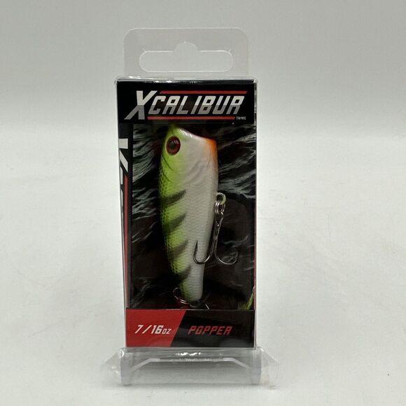Xcalibur Perch Green 7/16 oz Topwater Popper Fishing Lure New Discontinued‎ - Picture 1 of 6